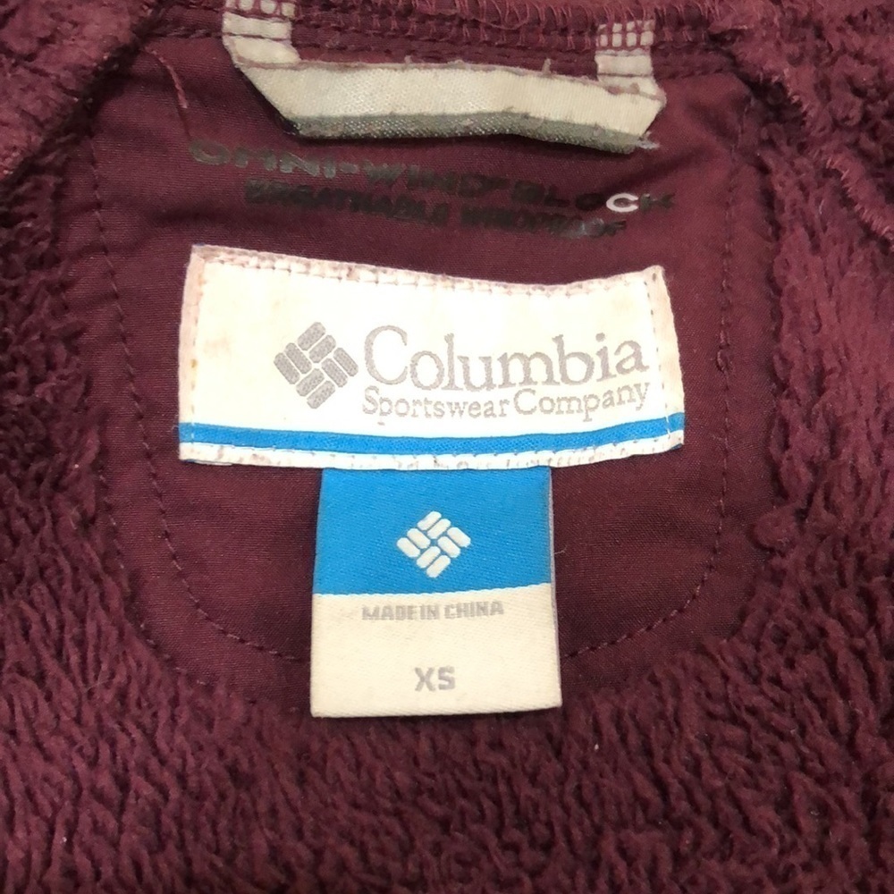 Columbia Soft Shell Omni Wind Jacket Size Xs Plum… - image 7